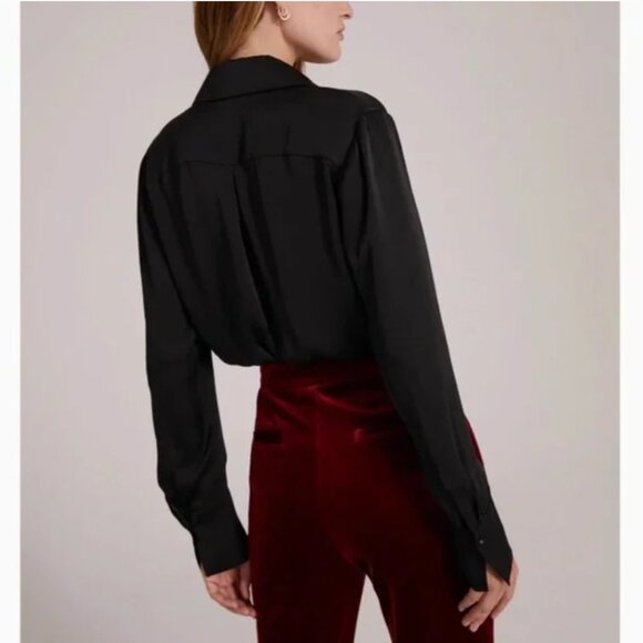 NWT Favorite Daughter The Take Me Seriously Bodysuit  Black Noir Blouse XS/S/M - Picture 3 of 6